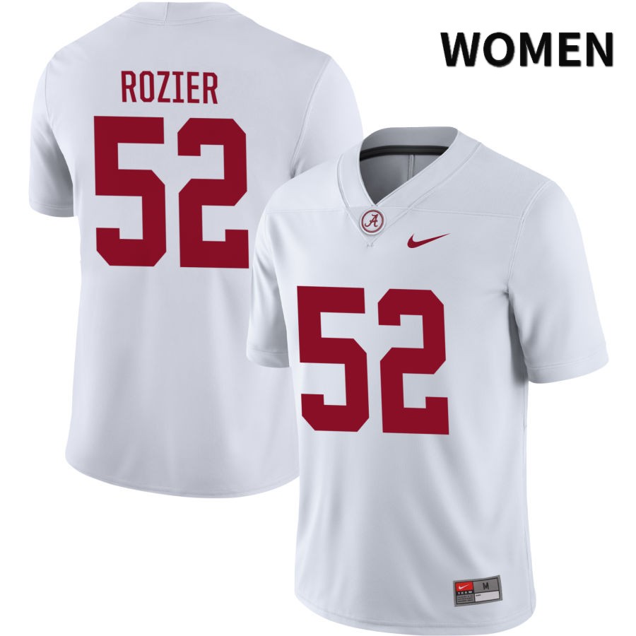 Alabama Crimson Tide Women's Alex Rozier #52 NIL White 2022 NCAA Authentic Stitched College Football Jersey OB16H62JV